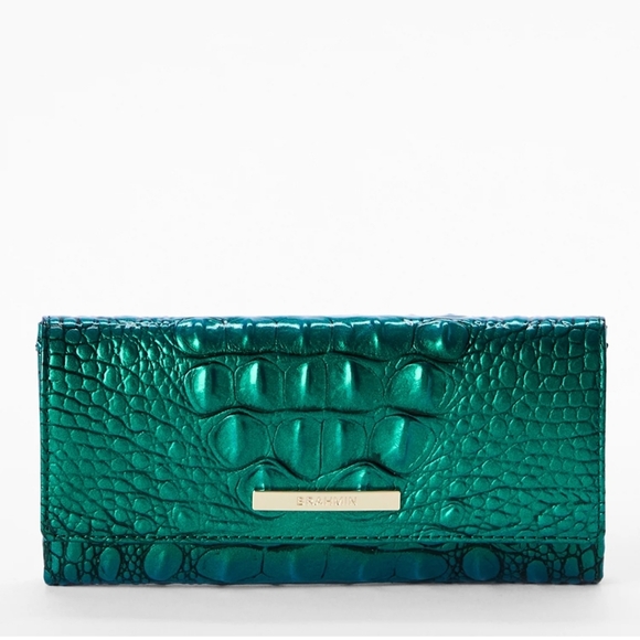 Brahmin NWT Cordelia Wallet Mystic Green Melbourne Genuine Leather - Picture 6 of 9